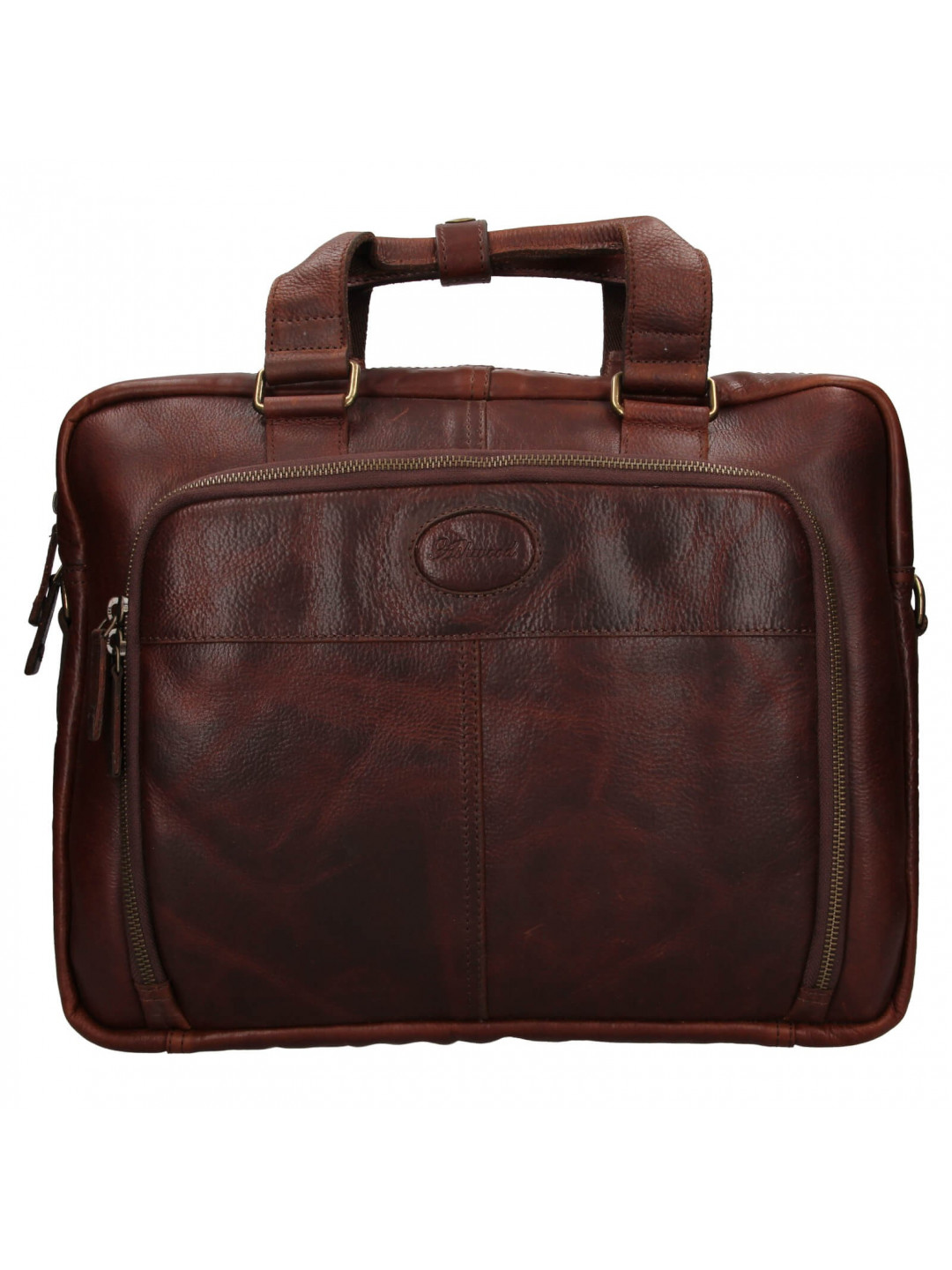 Pánská kožená taška na notebook Ashwood Bens – hnědá